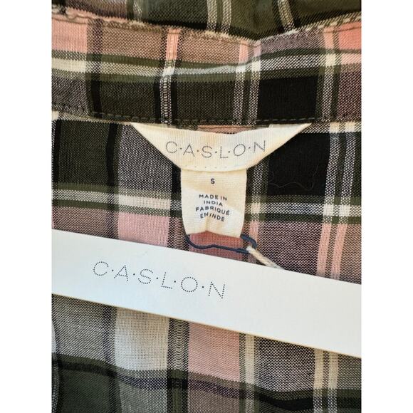 NEW CASLON Nordstrom Multicolor Plaid Cotton Button-Up Shirt Sz S - Picture 7 of 8